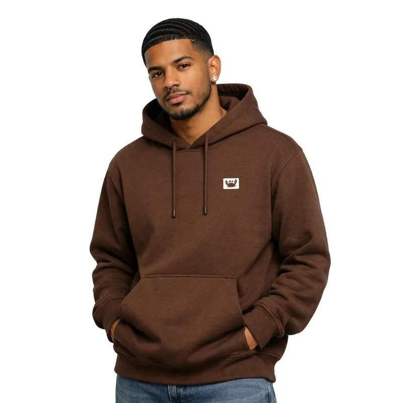 Moletom Masculino Canguru com Capuz Flanelado Estampado Relaxado Casual Inverno Confortável
