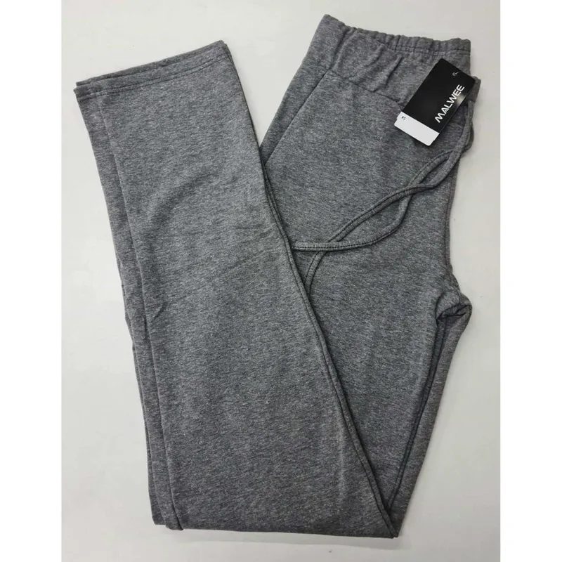 Calça de Moletom Feminina Malwee 50964 com flanela, Sem Punho na Barra, dois bolsos na frente.