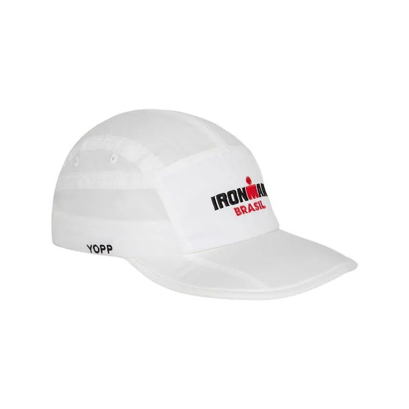 Boné Esportivo Yopp Ironman Brasil 5 Panel Respirável Branco