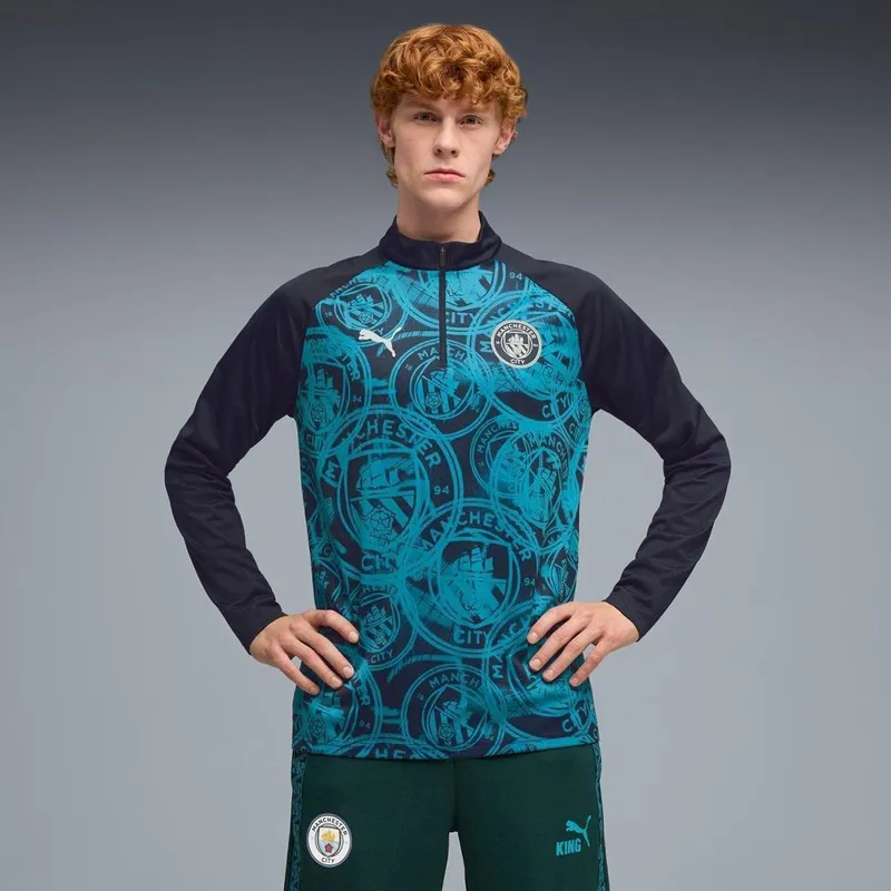 Jaqueta Manchester City Warmup Quarter-Zip Masculina