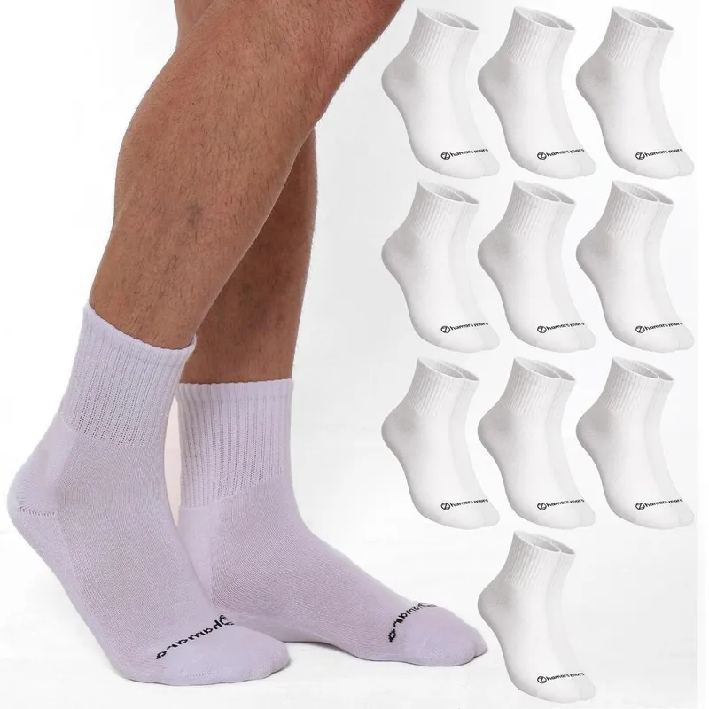 Kit 10 Pares Meias Zhamaro Cano Médio Algodão Atoalhada Masculina Feminina Confortável Grossa