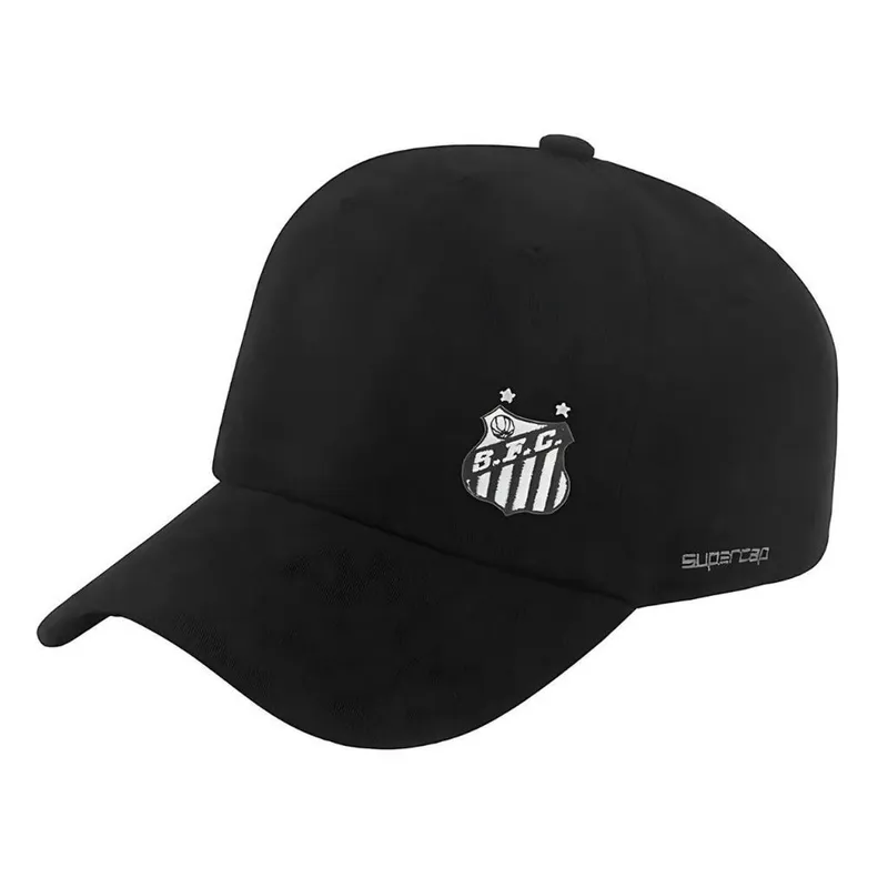 Boné Santos Bordado Licenciado Aba Curva Preto