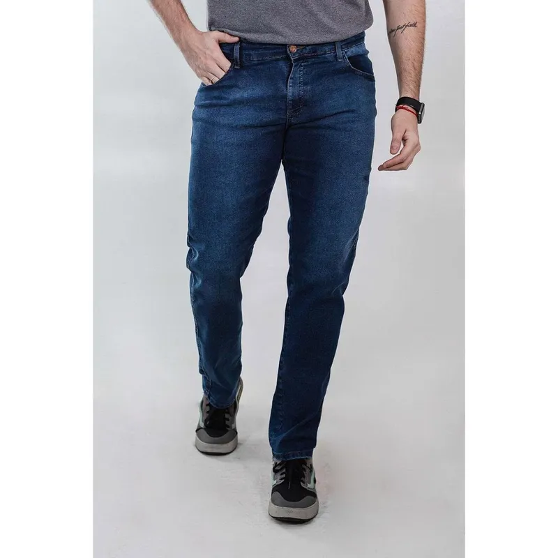 Calça Jeans Masculina Tradicional Slim Escuro Anticorpus
