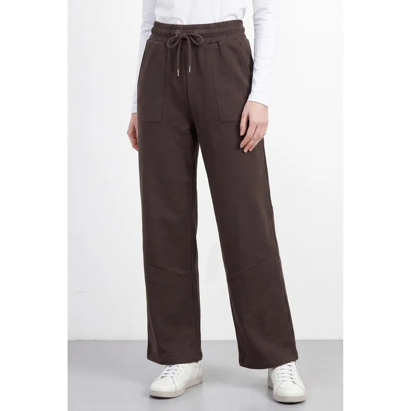 Calça moletom feminina reta com bolsos 61373