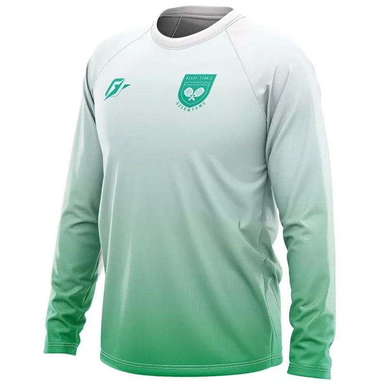 Camiseta Manga Longa Unissex Beach Tennis Gradiente Tie Dye Verde Light