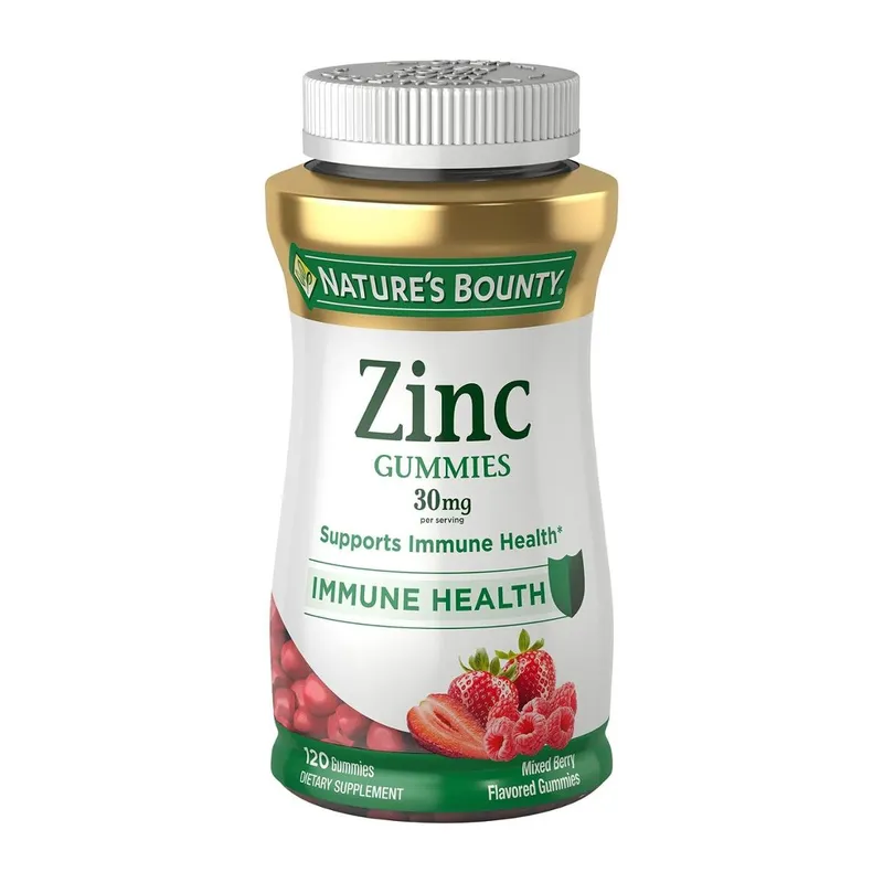 Suplemento de gomas de zinco Nature's Bounty 30 mg, 120 unidades