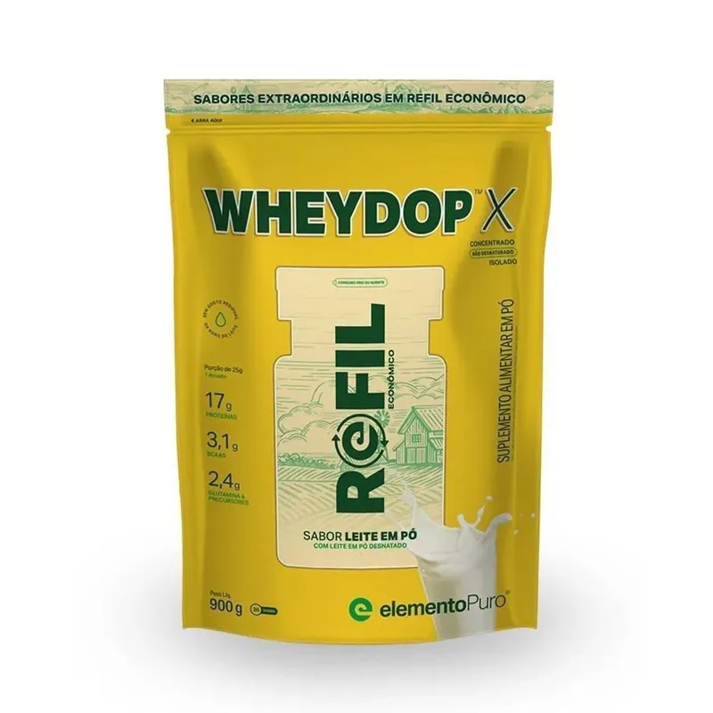 Refil Wheydop X Leite em Pó 900g - Elemento Puro