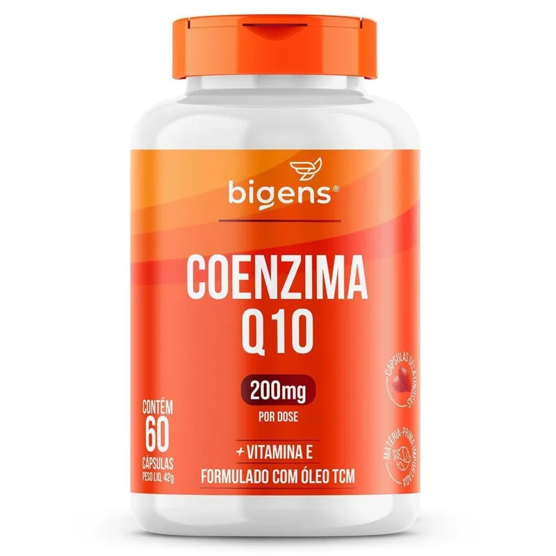 Coenzima Q10 200mg TCM + Vitamina E Alta Concentração 60 Caps - Bigens