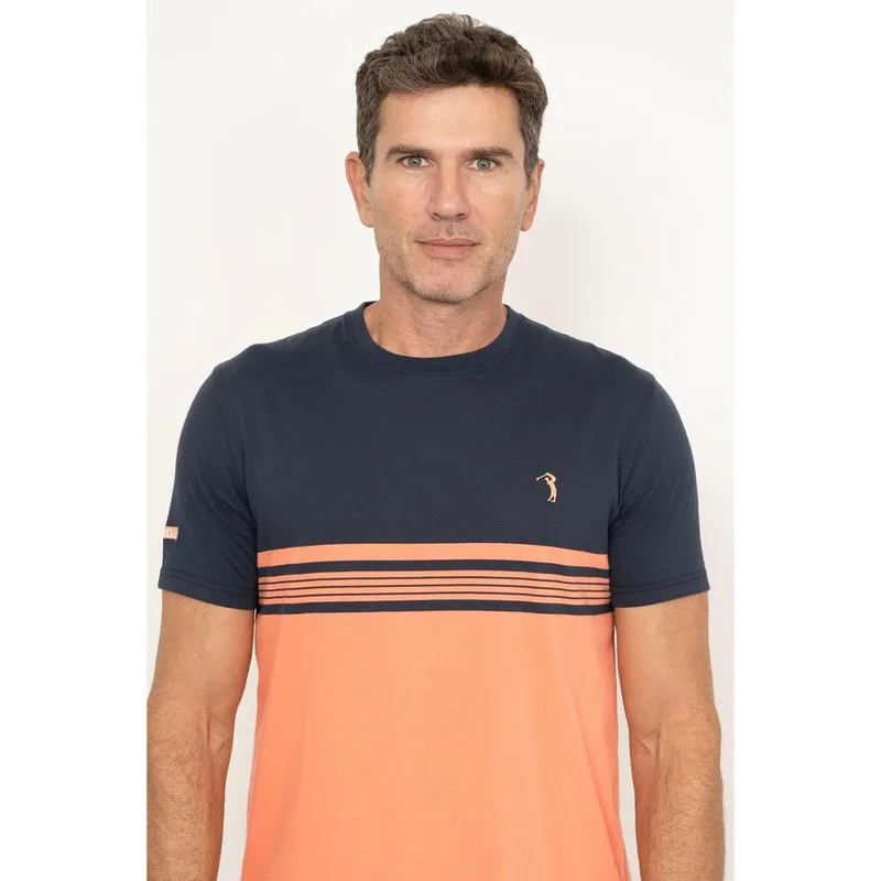 Camiseta Aleatory Listrada Stadler Laranja