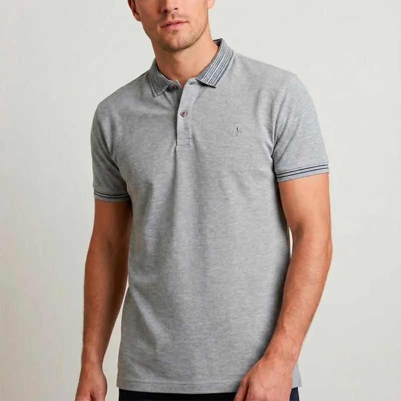 Camisa Polo Dudalina Piquet Jacquard Masculino