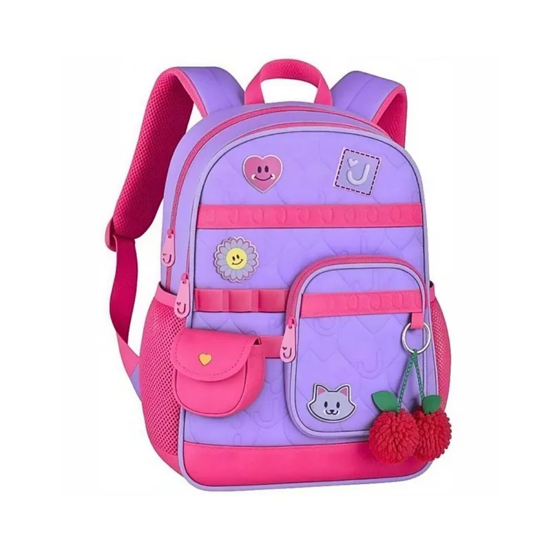 Mochila Juju Teofilo Bolsa Escolar Infantil Feminina com Chaveiro