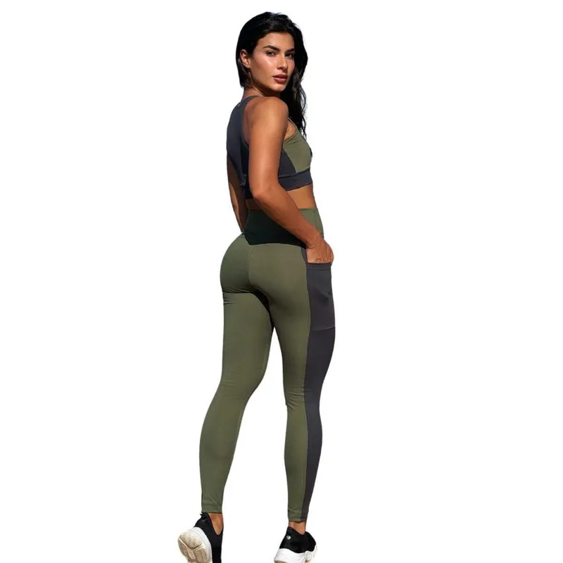Conjunto Recorte Calça e Top Nadador Bojo Removível Upttack® Cor:;Tamanho:P - 36/38;Generô:Feminino
