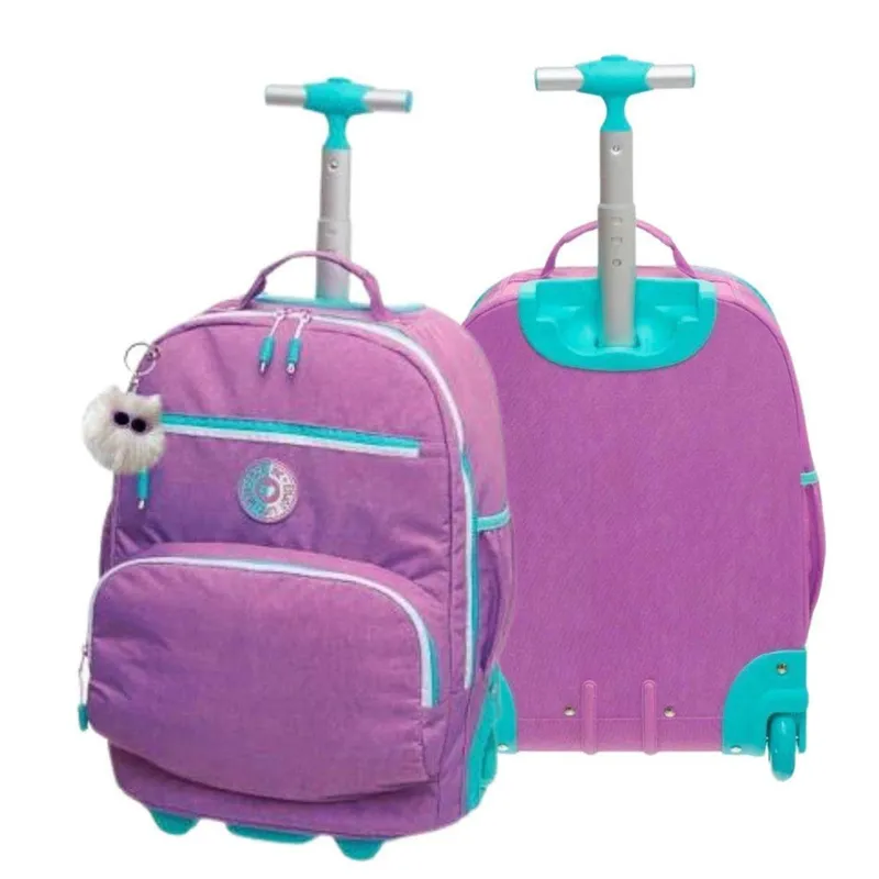 Mochila Rodinha Tubo G Escolar Crinkle Pack Me Life Pacific Lilás