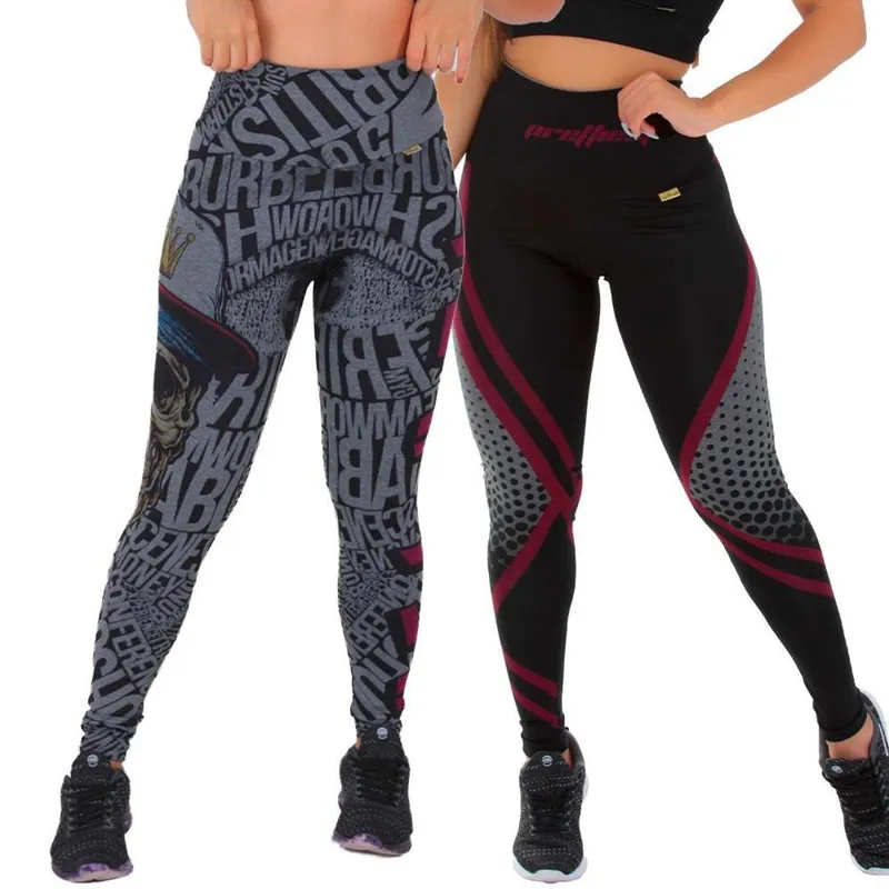 Kit 2 Leggings Feminina Cintura Alta Compressão