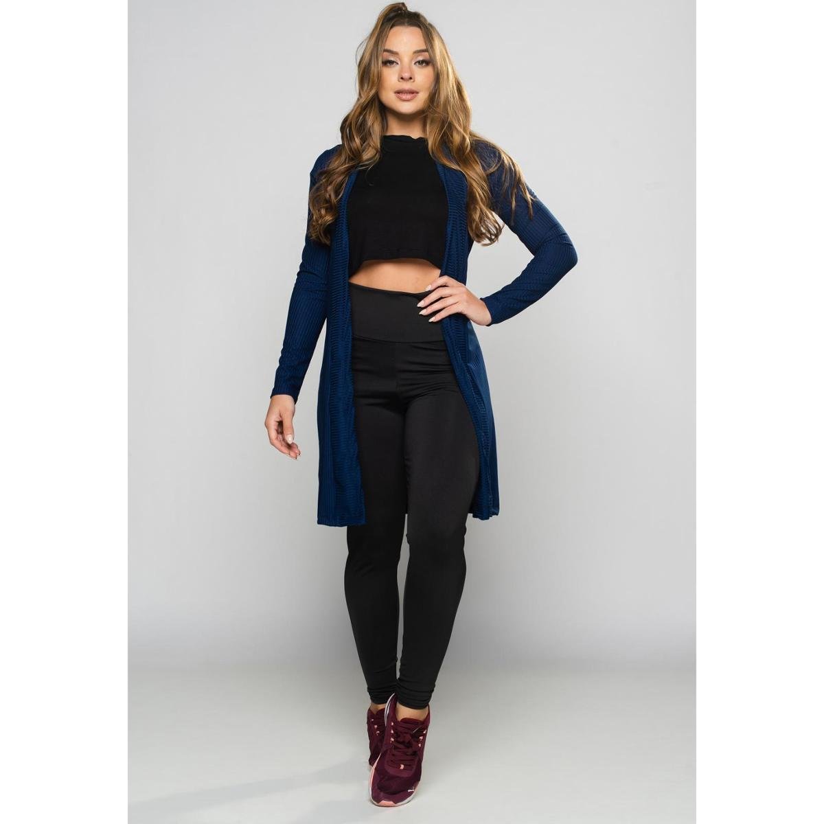 Cardigan Canelado Feminino Kimono Blusa de Frio Mvb Modas