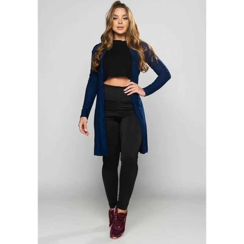 Cardigan Canelado Feminino Kimono Blusa de Frio Mvb Modas
