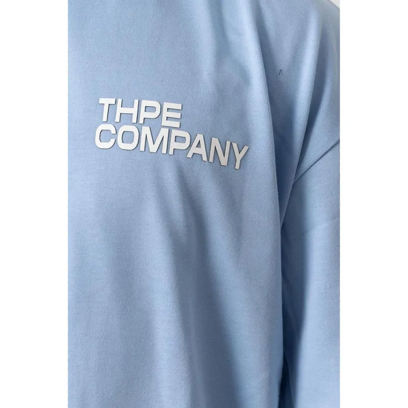 Camiseta Oversized Gola Alta Company Azul Bebe