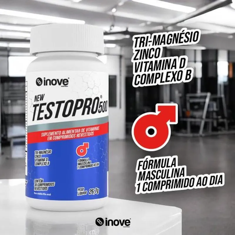 Kit 02 New Testopro 500 - Fórmula Masculina - 30 comprimidos cada - Ganhe 1 Creatina 100% Pura 150g