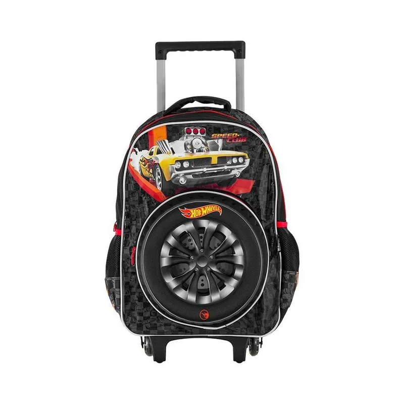 Mochila Carrinho Preto Kids Speed Club Hot Wheels | Luxcel