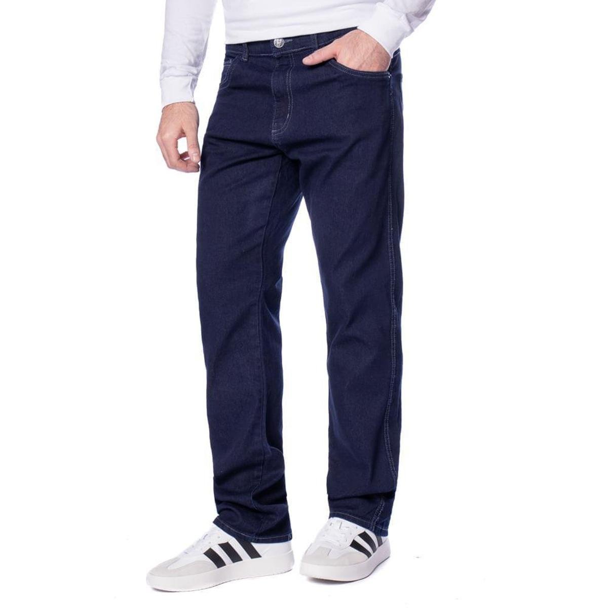 Calça Jeans Masculina Calibre Denim Reta Azul Escuro