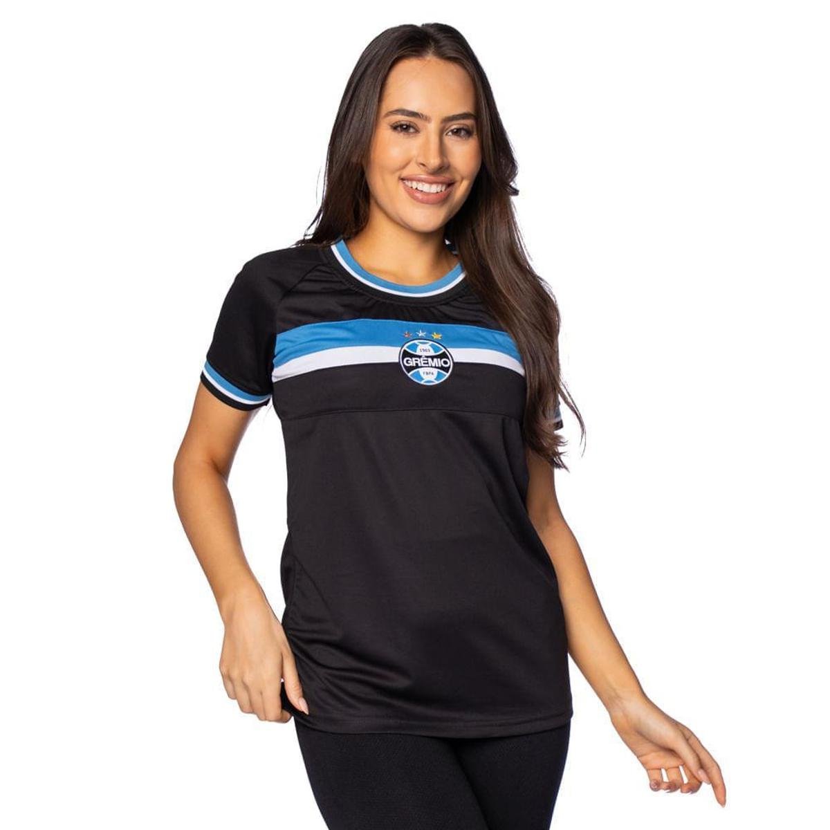Camiseta Feminina Legend Grenal Grêmio Preto/Azul