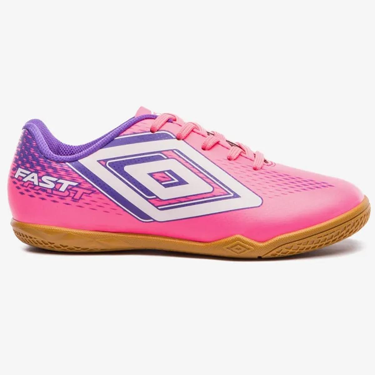 Chuteira Futsal Umbro Fast II Jr Infantil Pink