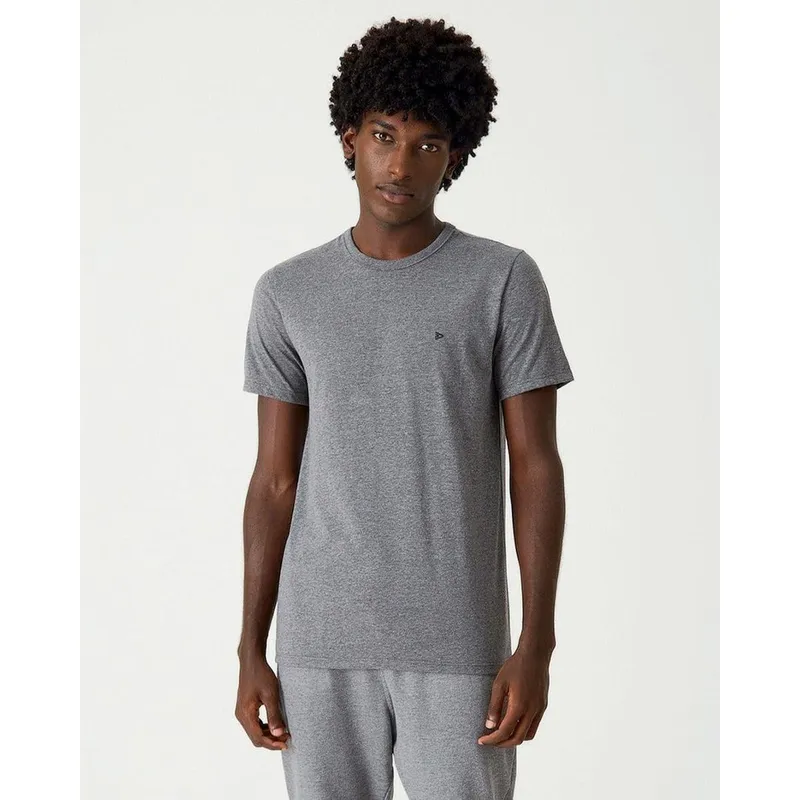 Camiseta Básica Masculina Decote Redondo Em Meia Malha Cinza - G Malwee