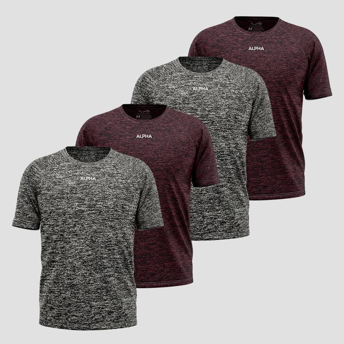 Kit 4 Camisetas Dry Alpha Masculina