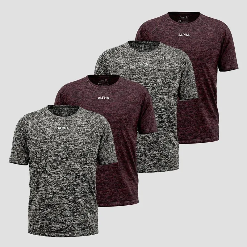 Kit 4 Camisetas Dry Alpha Masculina
