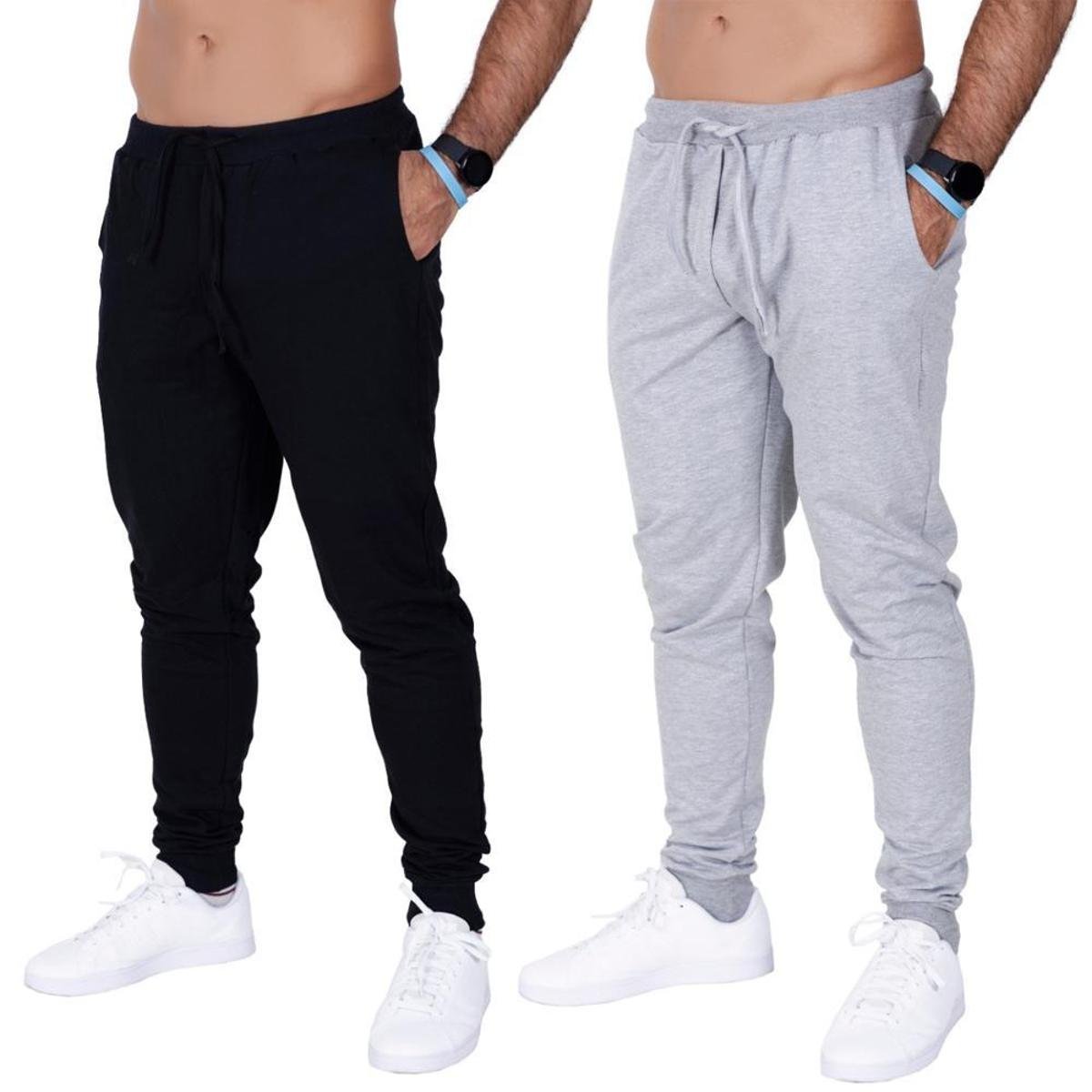 Kit 2 Calça Moletom Com Bolso Frimodas Masculino Adulto