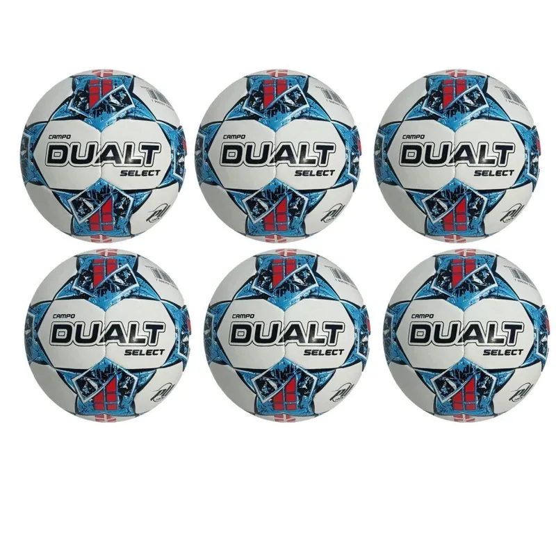 Kit 06 Bolas De Futebol Campo Dualt Select Pro Costurada á Mão