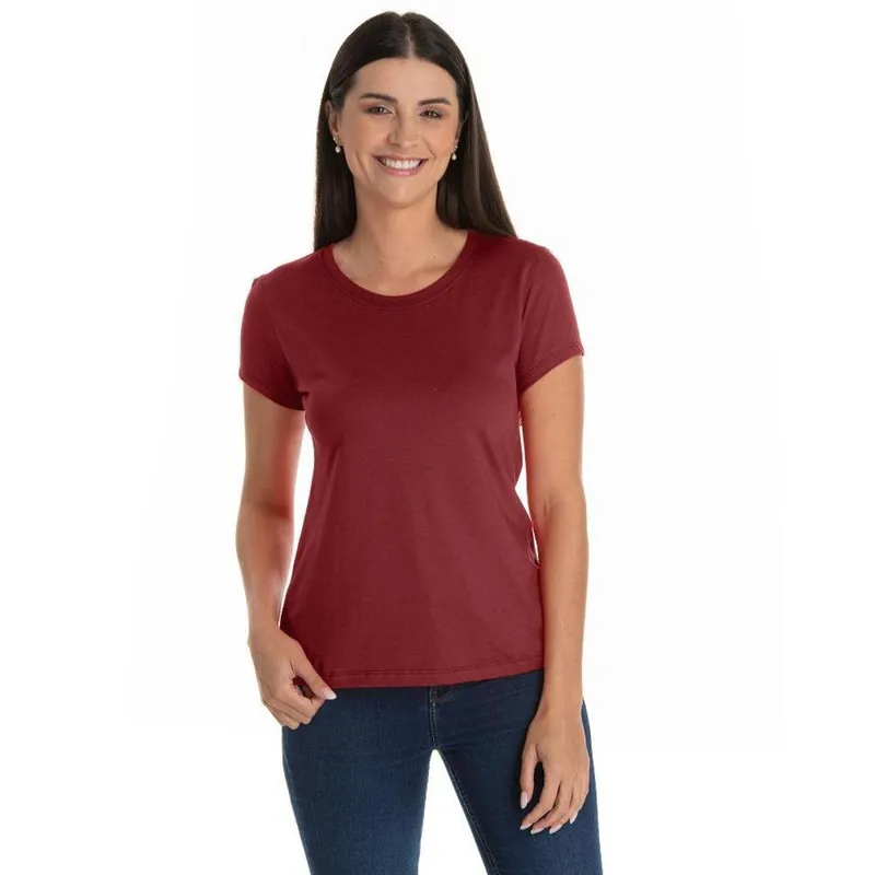Camiseta Malha Fria Baby Look Básica Lisa para Uniformes