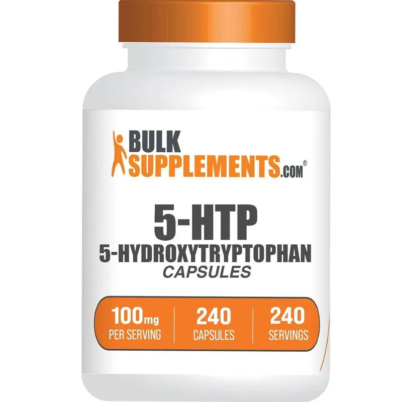 Cápsulas de 5-HTP BulkSupplements 100 mg Sin Gluten, 240 Unidades