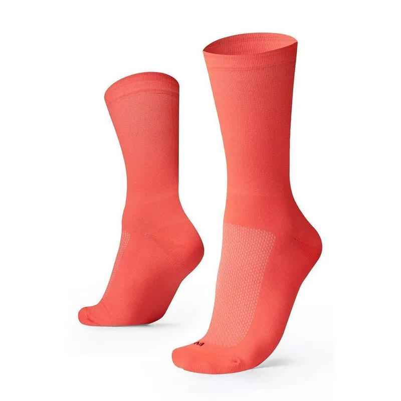 Meia Para Corrida Ciclismo Esportiva B.V. Cano Médio Unissex Lisa Laranja Neon