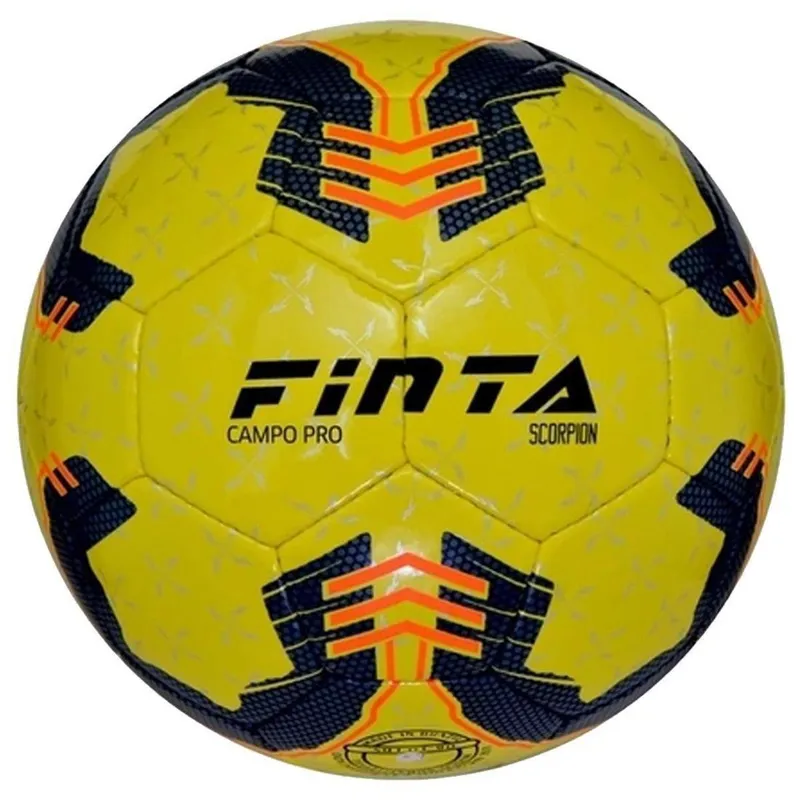 Bola Futebol Campo Profissional Scorpion PVC Costurada Finta Amarelo