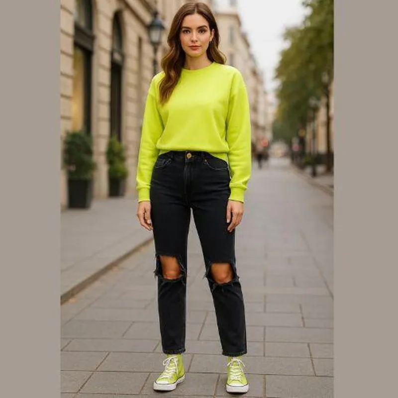 Calça Jeans Feminina Skinny Destroyed Preta – Cintura Alta Malwee