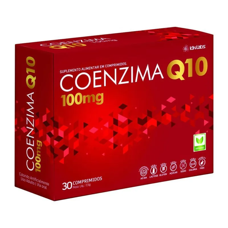Coenzima Q10 100mg (vegan) Idn Labs - Caixa Com 30 Microtabs