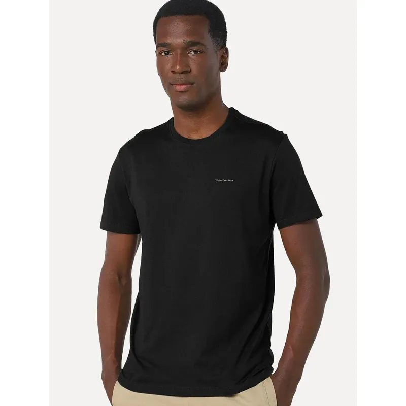 Camiseta Calvin Klein Jeans Masculina Light New Nape Logo Preta