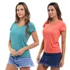 Kit 2 Camiseta Feminina Dia A Dia Gola V Academia