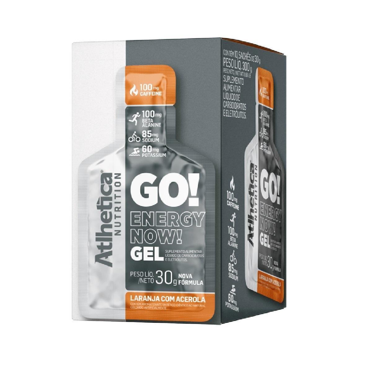 Display Gel Go! Atlhetica Nutrition Energy Now 10 Unidades Sachê - 30g