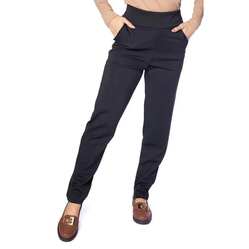 Calça Feminina Bruna e Bia Reta Alfaiataria Preto