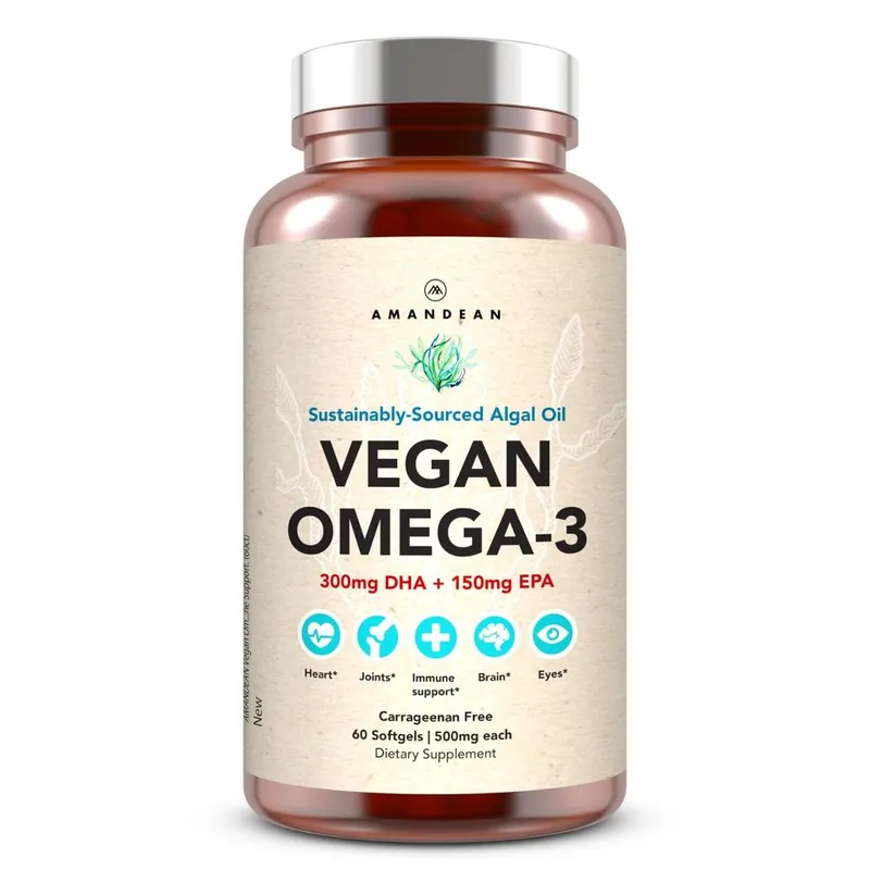 Suplemento AMANDEAN Vegan Omega 3 Algae DHA e EPA 60 cápsulas gelatinosas