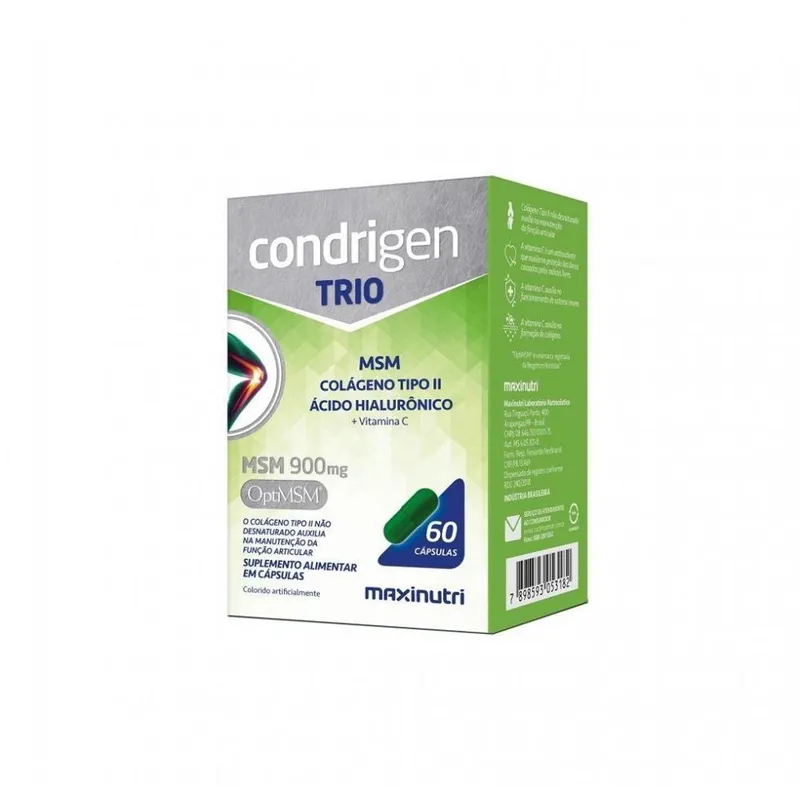 Condrigen Trio MSM + Colágeno Tipo II + Ácido Hialurônico (60 caps)
