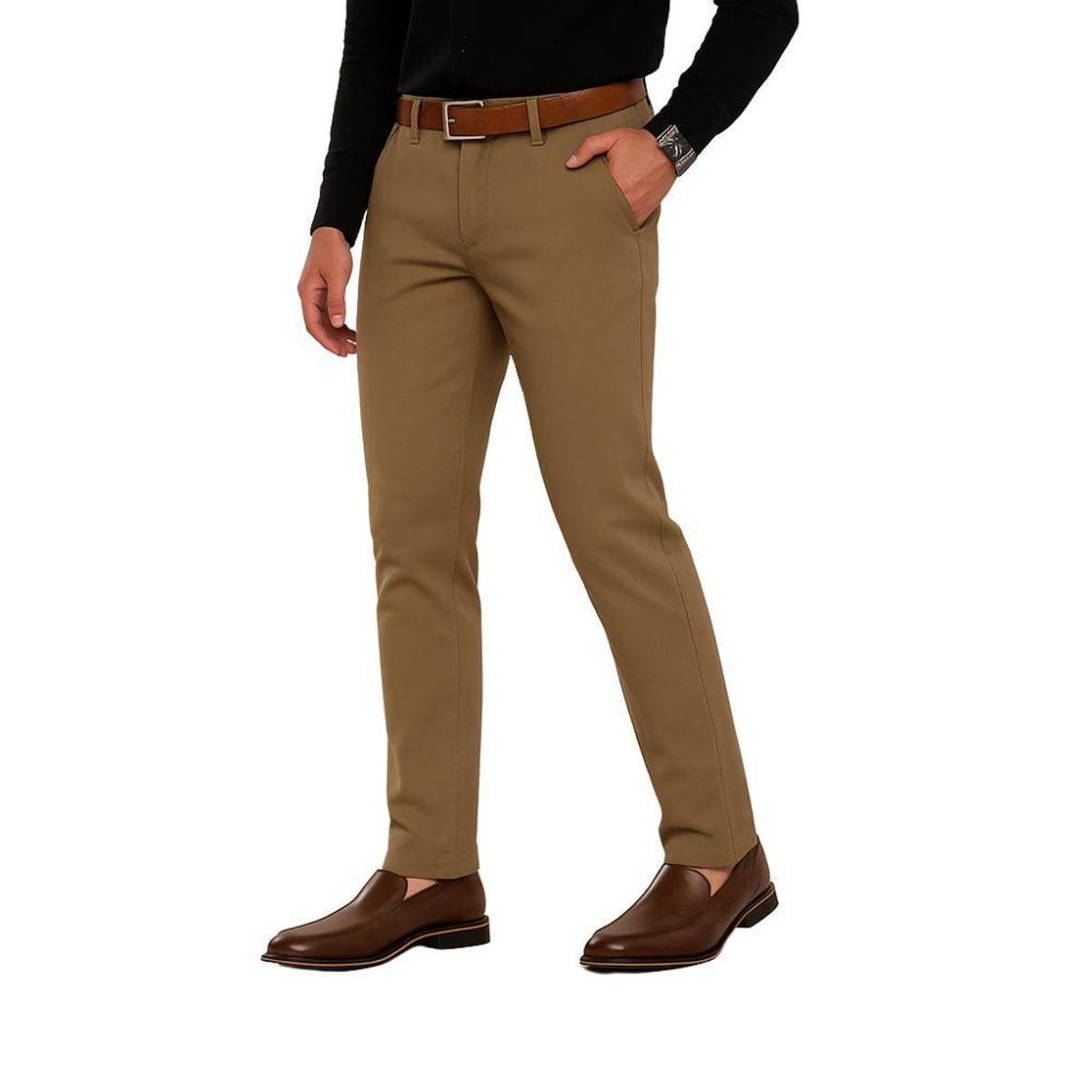 Calça Esporte Fino Masculina Alfaiataria Slim Sarja Com Elastano Medson