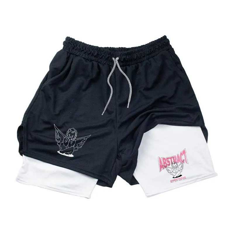 Short Masculino Fitness‎ Abstract Streewear Angel Bad
