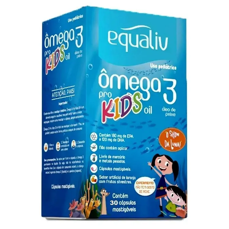 Ômega 3 Infantil KIDS Livre Metais Pesados 30 Cáps Equaliv