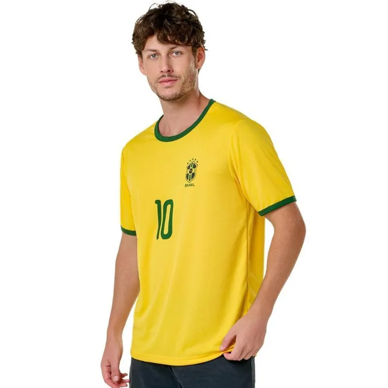 Camisa Brasil Futebol Verde Amarela Masculina Torcedor