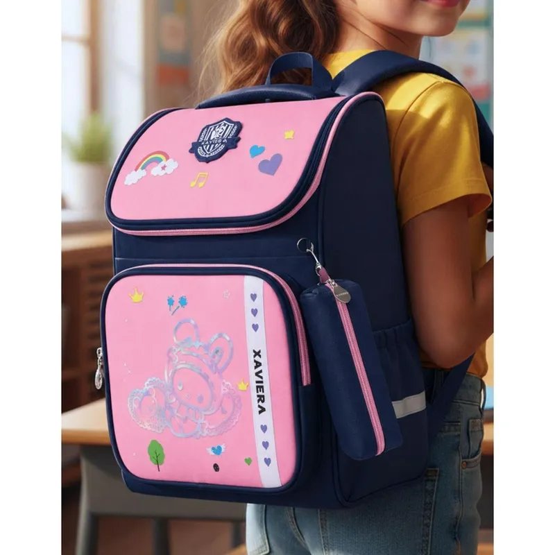 Mochila Escolar Grande Infantil Bolso Garrafa Abertura Ampla