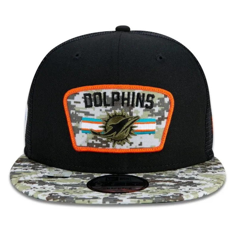 BONÉ NEW ERA 950 MIAMI DOLPHINS SALUTE TO SERVICE PRETO CAMUFLADO