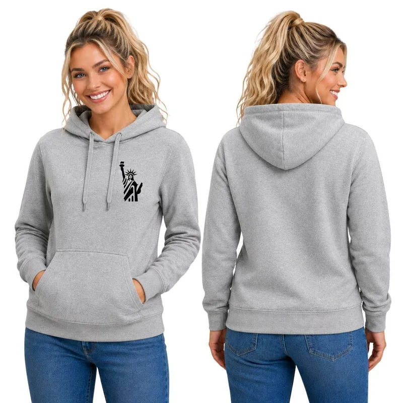 Blusa Moletom Canguru com Capuz Estampa Liberdade Adulto Feminino